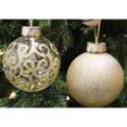 thumbnail image 4 of SLEETLY Big Gold Ornaments for Farmhouse Christmas Tree Holiday Xmas Decorations for Christmas - Large Shatterproof Plastic 4.72 inch Glitter Snow Balls and Snowflakes, Ornament Set of 8, 4 of 5