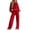 Outfits Sets - Red, variant on Maqroz Womens Two Piece Lounge Sets Cropped Long Sleeve Crewneck Sweatshirts Wide Leg Sweatpants Casual Matching Tracksuits Trendy Athletic Outfits