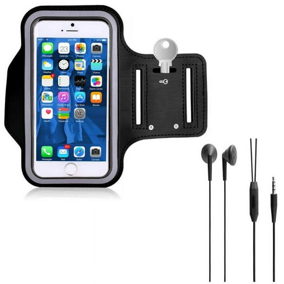 Headphones Wired Earphones w Sports Running Armband V8L for LG Stylo 4 Plus 3 Plus 2 Plus - Motorola Moto Z4 Z2 Play, Revvlry Plus, G7 Power E4 PLUS - OnePlus 6 - Samsung Galaxy S9 Plus