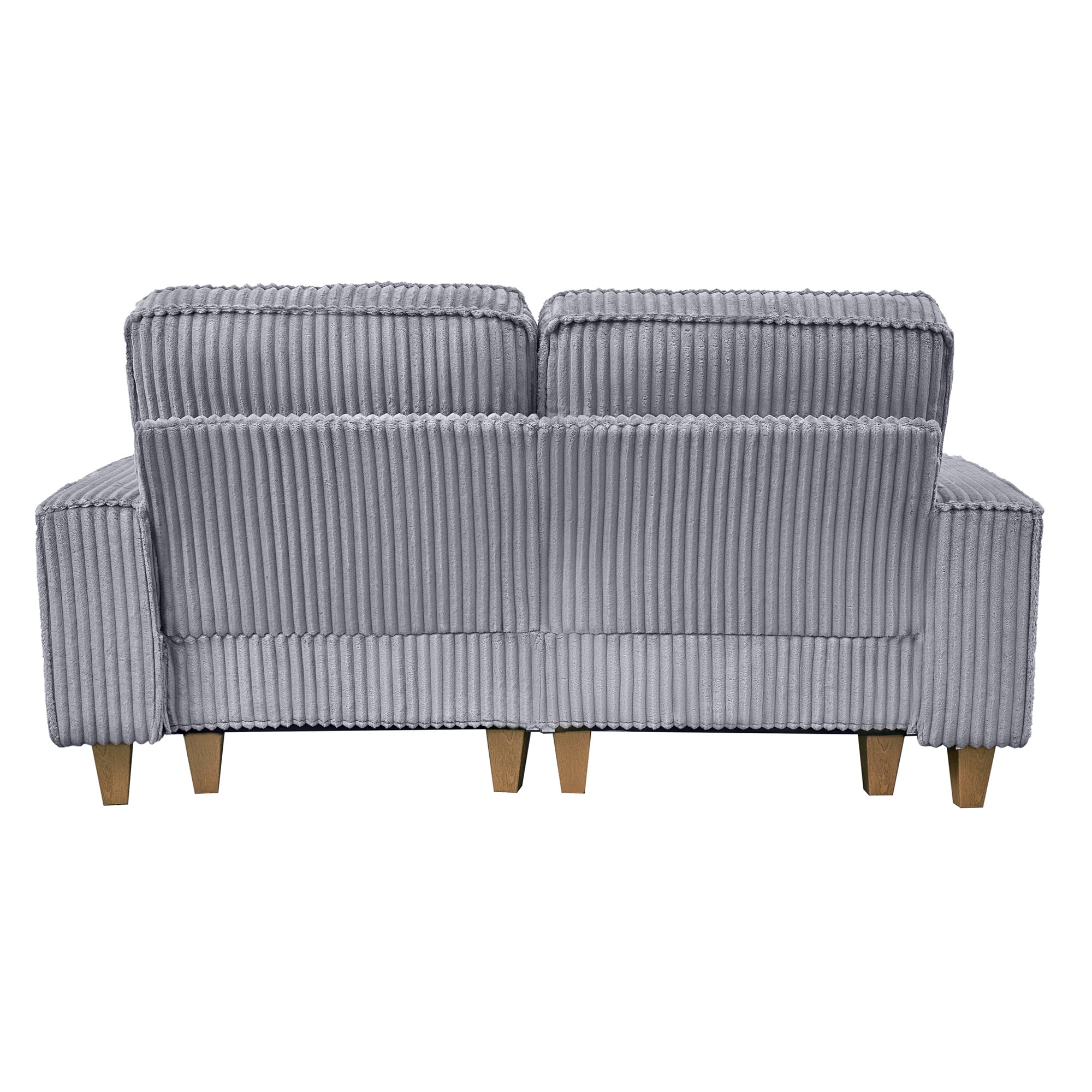 Aukfa 3 Piece Sofa Set - 71" Deep Seat Couch Loveseat Couch w/ Cup Holders&Pillows, Solid Wood Legs, Gray