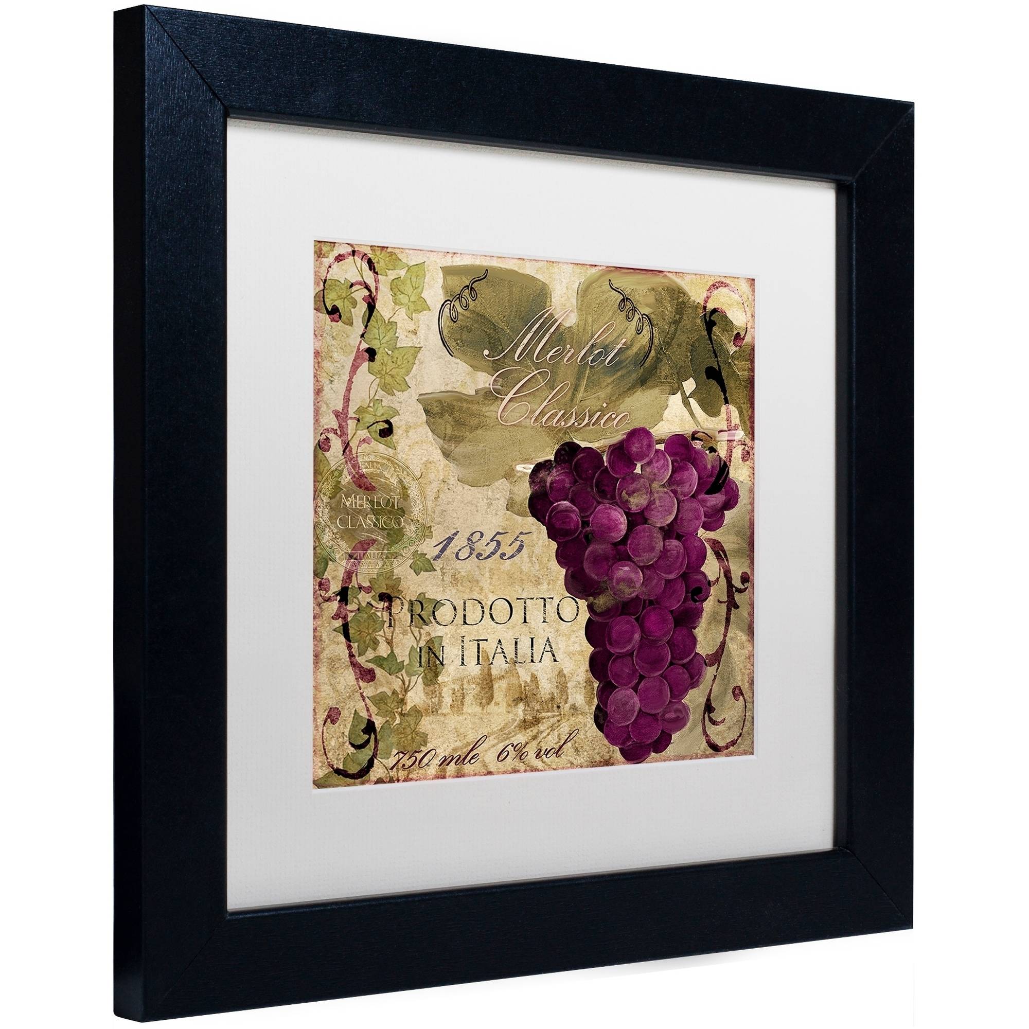 Trademark Fine Art "Vino Italiano I" Canvas Art by Color Bakery White Matte, Black Frame