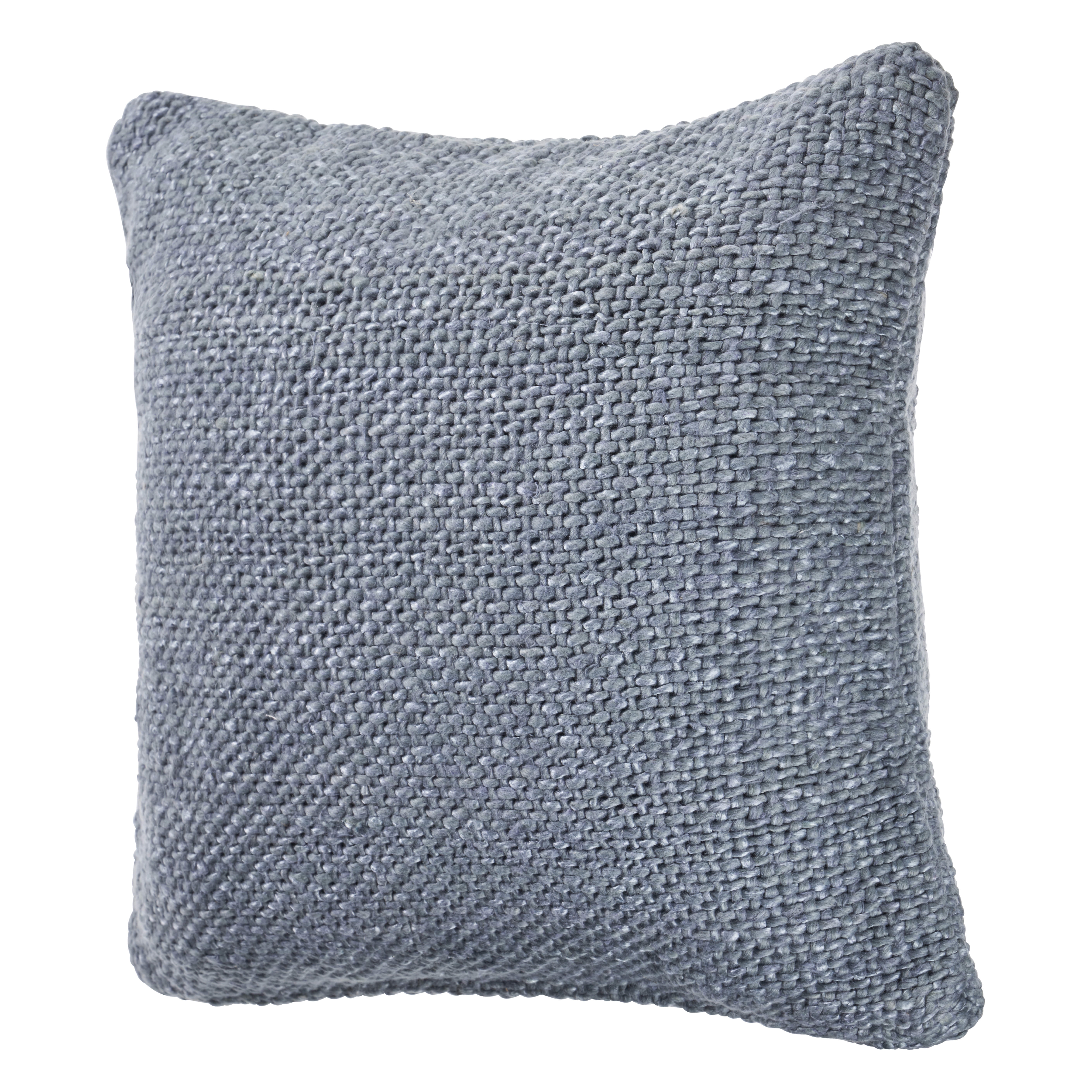 Harlow Hill Gavin Frost Blue Solid 20" x 20" Cotton Blend Adult Decorative Feather Filled Pillow