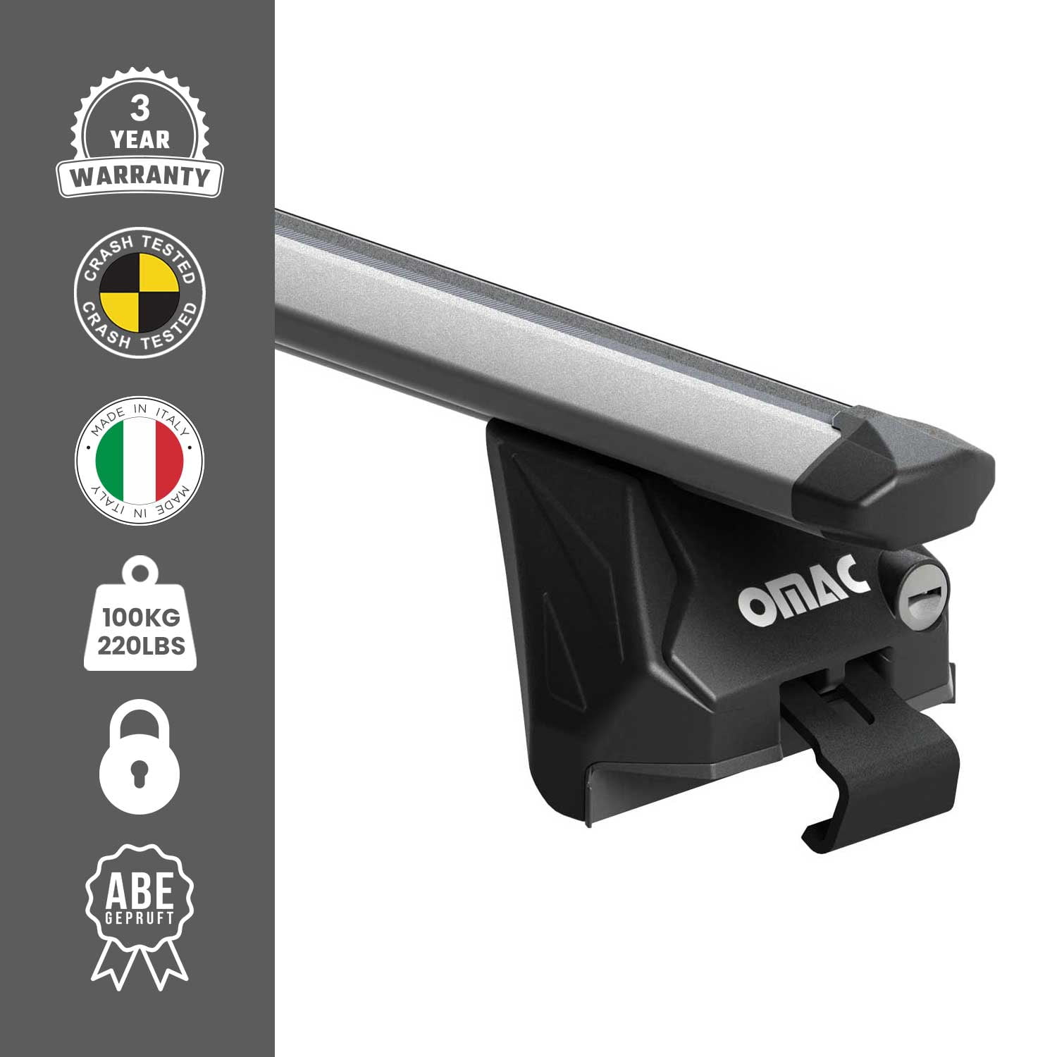 OMAC Roof Rack Cross Bars Fits Honda HR-V 2016-2022 Silver Luggage Carrier 2 Pcs