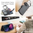 thumbnail image 5 of for iPhone 14 Wallet Case with RFID Blocking, Phone Case for iPhone 14 with Card Holder for Women Men, Durable Kickstand Zipper Shockproof Case for iPhone 14, Black, 5 of 13