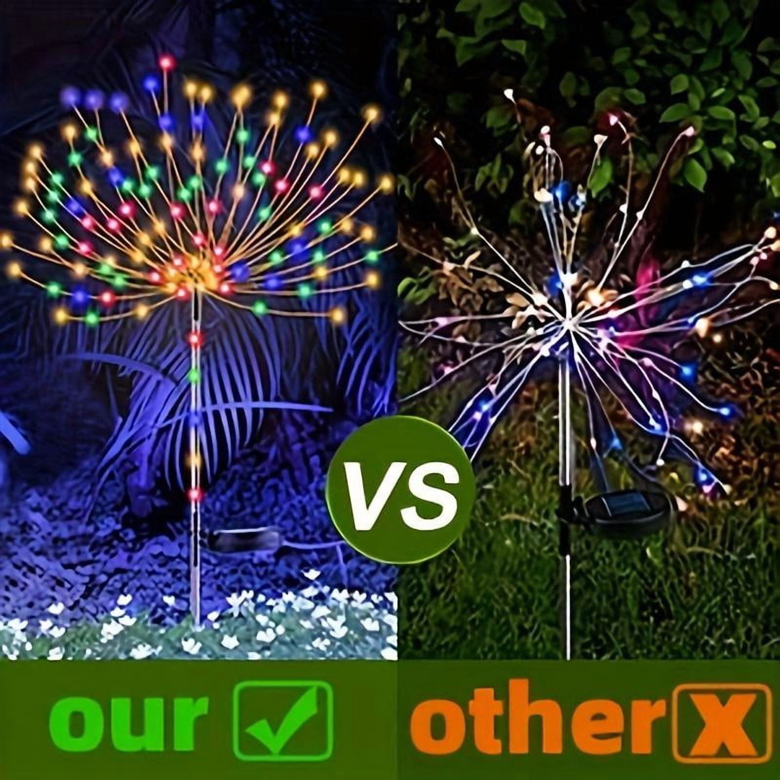 2 Packaging Outdoor Solar Fireworks Light - DIY Decoration, Used for Routes, Gardens, Courtyards, Parties, Weddings, Festivals, Christmas Decorations, Solar Flooring, Lawn Lights,Halloween Decorative