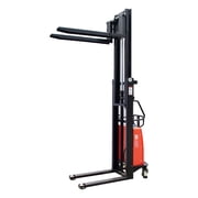 Handle Semi-Electric Pallet Stacker Load 3300lbs 98 Lift Height Forklift Adjust