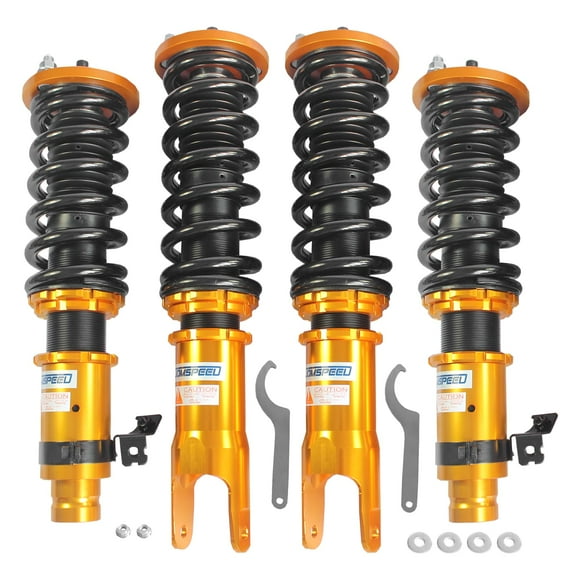 JDMSPEED New Gold Full Set Coilover Strut Shock Springs Suspension Replacement For Honda Civic EK 1996-00