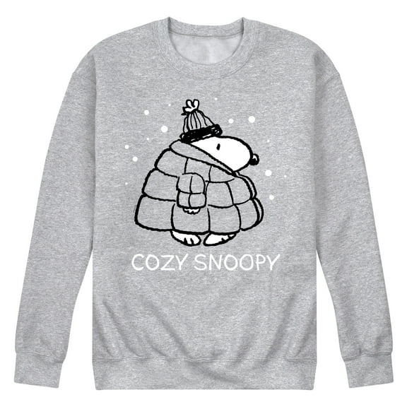 Peanuts - Cozy Snoopy - Men's Crew Neck Fleece Pullover