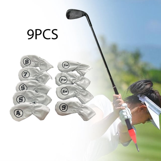 9 Piezas Fundas para Cabezas de Hierro de Golf Colamx Gris