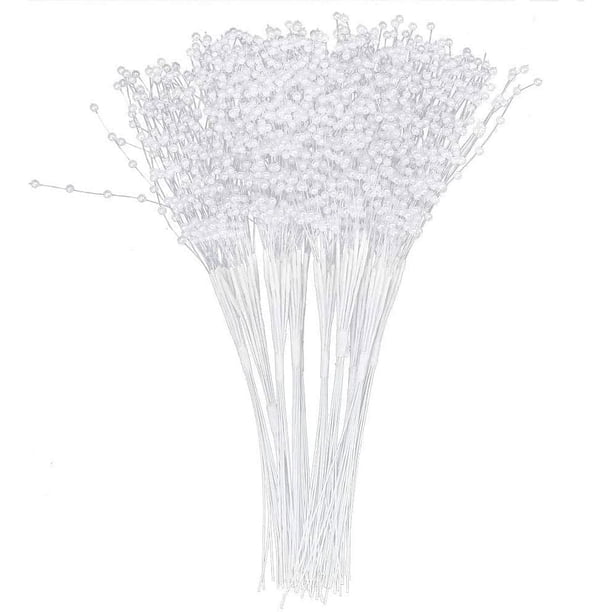 100 piezas de palitos de perlas, flores de aguja de perlas, ramos de novia, decoraciones de boda, producción de perlas, decoración de mesa de comedor de bodas, arte y manualidades