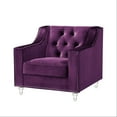 thumbnail image 6 of Inspired Home Paula Velvet Club Chair Button Tufted Lucite Acrylic Legs Modern, Purple, 6 of 9