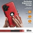 thumbnail image 6 of AIOVETEAB Compatible with iPhone 16 Case Premium Leather TPU Hybrid Case Cover,Red, 6 of 6