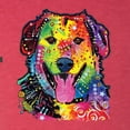 thumbnail image 2 of Smiling Dog | Colorful Neon Golden Retreiver | Dean Russo Art Animal Lover Tri-Blend Racerback Tank Top, Vintage Red, Large, 2 of 6