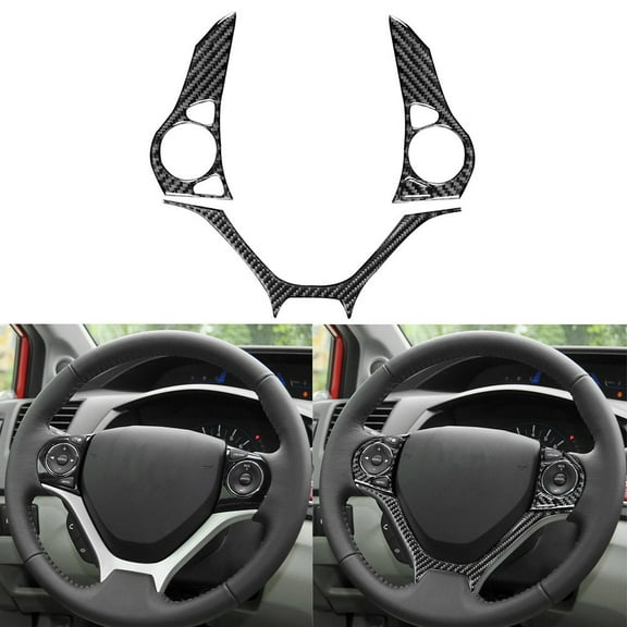 For Honda Civic 9 Coupe/Sedan 12-15 Real Carbon Fiber Steering Wheel Set Trim