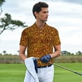 thumbnail image 2 of Kdxio Golden Glitter Print Men's Short Sleeve Polo Shirt,Midweight Men's Shirt-3X-Large, 2 of 5