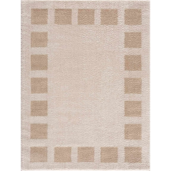 BoutiqueRugs Beynon Contemporary Area Rug - Machine Washable - Peach, Beige - 7'10" x 10'