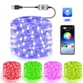 thumbnail image 2 of Lumière, Fil de Cuivre 7 Pieds 20 avec Télécommande Synchronisation Fil de Cuivre 7 Pieds avec Télécommande Fête Intérieure Extérieure Alimenté par Usb avec Télécommande Alimentée Fil de Cuivre Féerique 7 Pieds 20 Led Féerique Qisuo Usb, 2 of 7