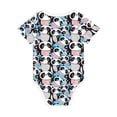 thumbnail image 2 of Daiia Panda Cute Hearts Printed Unisex-Baby Short Sleeve Onesies Bodysuits Baby Climbing Clothes Soft and Comfortable Romper with Expandable Shoulder Design-6 Months, 2 of 8