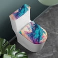thumbnail image 2 of HELLHERO Marble Pattern 2 Piece Set Toilet Covers Set Adjustable Polyester, Elastic Bottom, Modern Bathrooms, 2 of 4