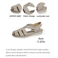 thumbnail image 5 of Rokment Women's Comfortable Closed Toe Wedge Gladiator Walking Sandals Summer Fall Stylish Casual Openwork Elastic Ankle Strap Platform Slingback Dressy Fisherman Shoes Khaki Size 7.5, 5 of 7