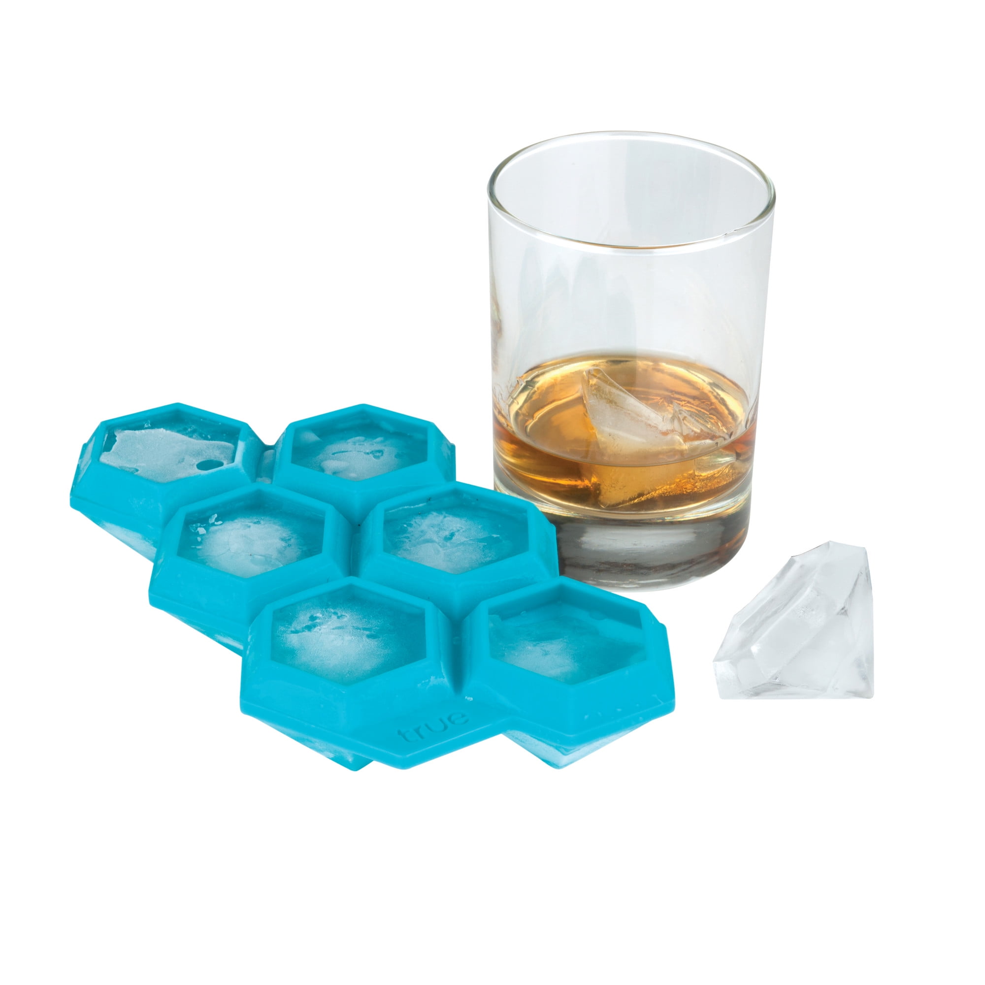Diamond Ice Cube Molds (Set of 2) Whiskey Ice Cube Tray ，Ice Cube Maker  Tray,Diamond Silicone Ice Cube Molds with Lids,Reusable and BPA Free