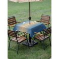 thumbnail image 5 of Khaki Navy Blue Ombre Outdoor Tablecloth with Umbrella Hole, Modern Abstract Art Gradient Spillproof Waterproof Outdoor Table Cover, Patio Tablecloths for Party/Garden/Picnic, Square 54"x54", 5 of 9
