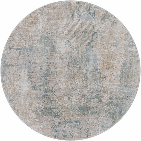 BoutiqueRugs Pialba Contemporary Area Rug - Medium Gray, Taupe, Light Gray - 5'3" Round