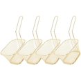 thumbnail image 1 of 4Pcs Carré Panier de Friture, Support de Frites en Acier Inoxydable Table Frite Servant des Outils de Cuisson de la Passoire - Or, 1 of 8