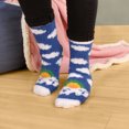 thumbnail image 5 of Women's Super Soft Warm Microfiber Fuzzy Cozy Unicorn Socks, 3 Pairs Color 04 Rainbow Clouds, 5 of 5