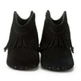 thumbnail image 4 of Black Baby Shoes With Fringe Detail, Soft Sole And Warm Material For Fall And Winter Walking, Learning To Walk, Durable For Play, 4 of 8