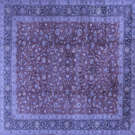 Ahgly Company Indoor Square Persian Blue Traditional Area Rugs, 7' Square