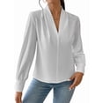 thumbnail image 3 of Blusas de Trabajo para Mujer, Blusas de Larga, Blusas de Oficina con Cuello en V, Blusas de para Mujer S, 3 of 10