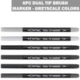 thumbnail image 2 of Brea Reese: Dual-Tip Brush Markers - Grayscale - 6pc Elegant Gray Tones, Shading & Monochromatic, Drawing &Writing, Fast-Drying, Adult Art Supplies, 2 of 9