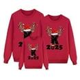 thumbnail image 3 of MIASHUI 2025 Ensemble de Pyjama de Noël Assorti pour Famille Lettre Imprimée Col Rond Manches Longues Chandail en Molleton Sans Capuche Femmes,TG, 3 of 6