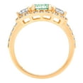 thumbnail image 2 of 2.16 ct Round Cut Simulated Green Diamond 3 Stone 14K Yellow Gold Womens Engagement Ring, 2 of 3