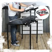 Double Piano Keyboard Stand - 2Tier Studio Stage Mixer Laptop Mount DJ Turntable