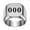 Silver 000, variant on 18mm Wide Square Stainless Steel Ring for Men Lucky Number 000-999 Flat Top Band Vintage Chunky Signet Finger Ring Gold 000 Size 10