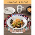 thumbnail image 3 of 15 Inch Round Placemats Set of 6, Christmas Snowflakes Non Slip Heat Insulation PP Table Mats, Winter Gingerbread Man Xmas Tree Plaid Washable Place Mats for Kitchen Dining Party Table Decor, 3 of 7