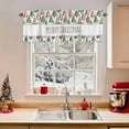 thumbnail image 2 of Merry Christmas Tree Valances for Windows, 42 x 18in, Green Blue Pink Trees Winter Rod Pocket Kitchen Valance Curtain Light Filtering Window Treatments for Living Room Bedroom, 1 Panel, 2 of 7