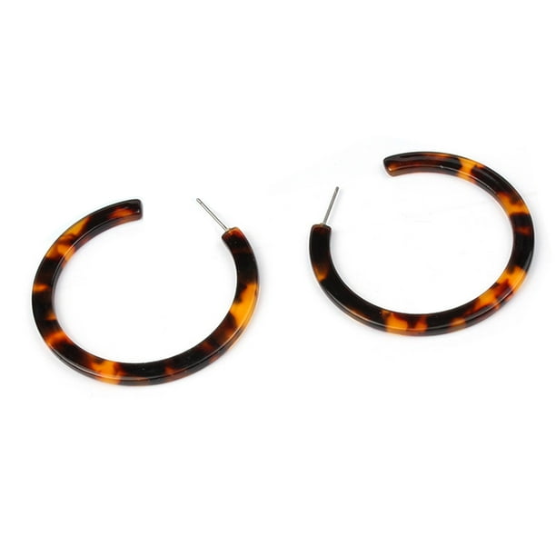 Minnieouse Pendientes de gota Círculo Accesorios populares Acrílico Declaración Pendiente Regalo de aniversario diario Gancho para la oreja Ropa, zapatos y accesorios Miscelánea Amarillo leopardo Minnieouse AP010391-04