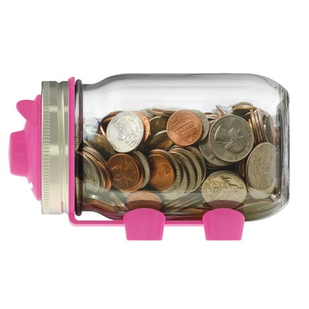 Fox Run Jarware Pink Piggy Bank Adapter, Fits 16-Ounce Regular Mouth Mason (Best Bank For 16 Year Old)