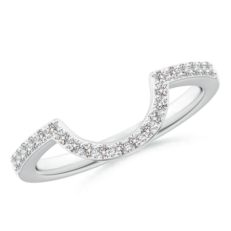 ANGARA Natural Diamond Contoured Wedding Ring in 14K White Gold for Women (Size-1.5mm| Color-I-J| Clarity-I1-I2) | April Birthstone, Anniversary, Jewelry Gift for Women | Natural Diamond Ring