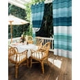 thumbnail image 5 of nqOlkjepod Outdoor Curtains for Patio Waterproof, Teal Blue Green Outdoor Privacy Panels Grommet, Modern Ombre Minimalism Abstract Stripes Blackout Outside Curtains for Porch 54"x108", 1 Panel, 5 of 8