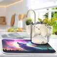thumbnail image 5 of Wolf Galaxy Forest Dish Drying Mat for Kitchen Counter, Ultra Absorbent Reversible Microfiber Dishes Drying Rack Pad Heat-resistant Mats 18x24in Home Decor, 5 of 7
