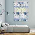 thumbnail image 5 of Flower Butterfly Blue Kitchen Curtains Sets for Windows 24 Inch Length, Spring Botanical Watercolor Floral Leaf Rod Pocket Window Treatments Tier Curtains and Valances Set for Bedroom/Bathroom, 5 of 8