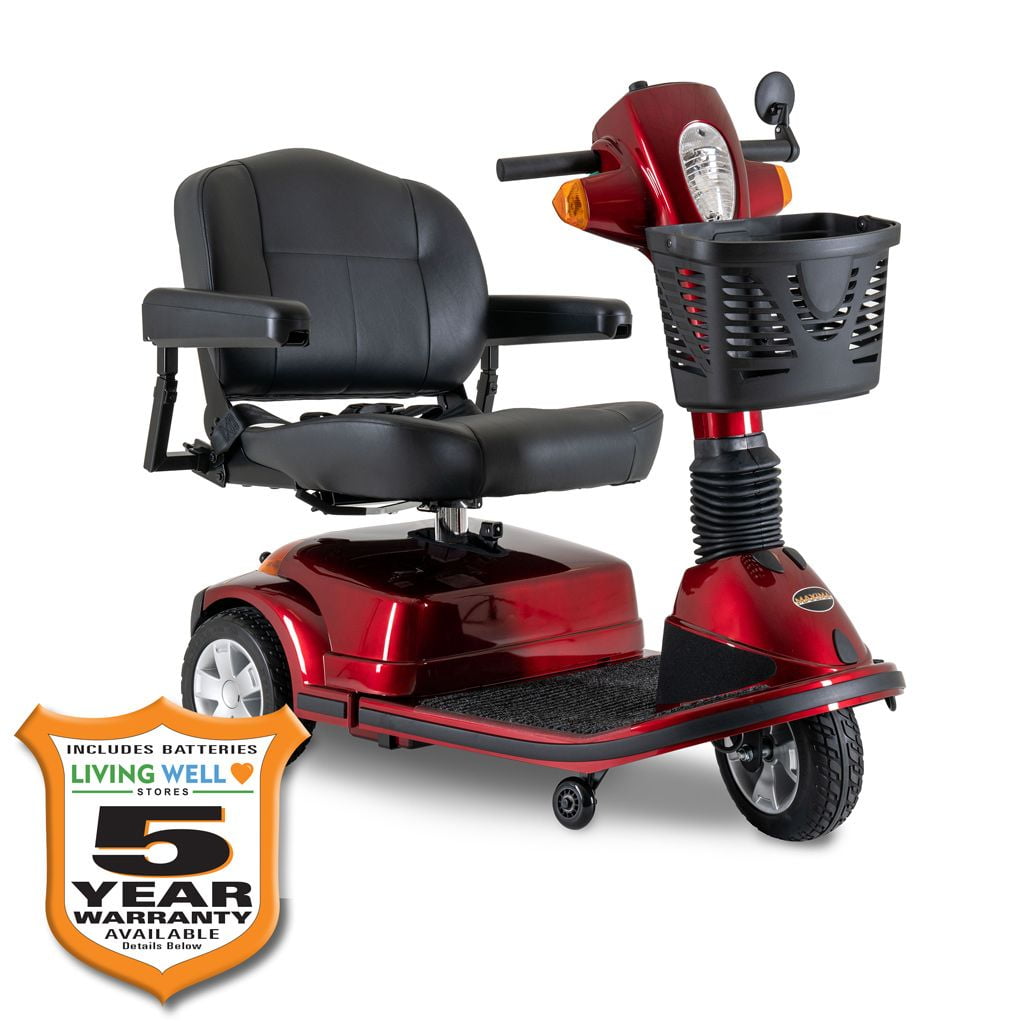 Pride Mobility Maxima 3Wheel Scooter Red 500 lbs. Weight Capacity with