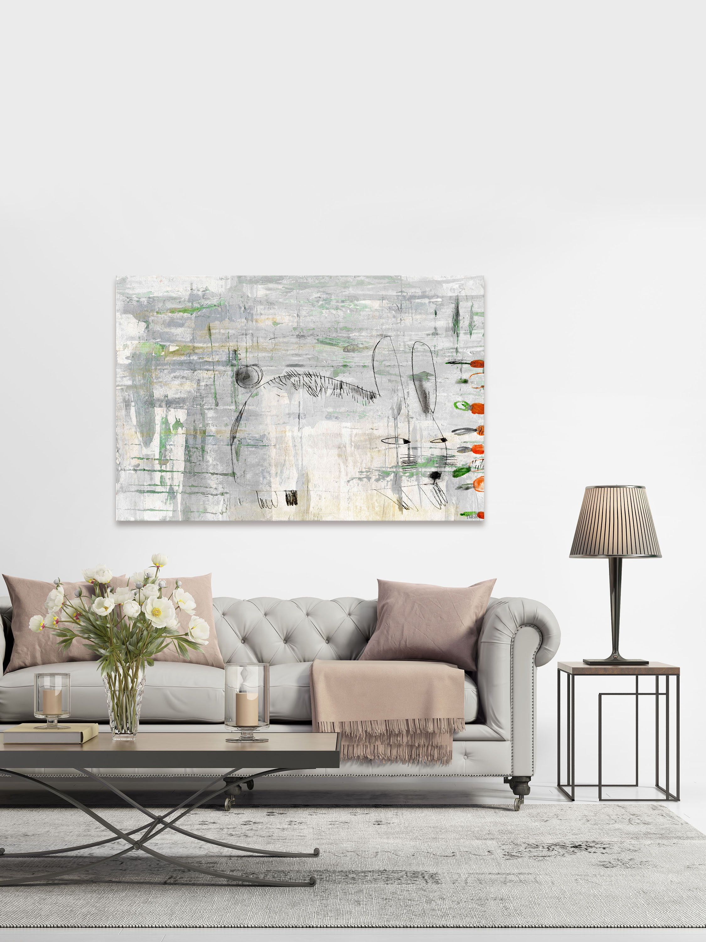 "Sneaky Rabbit" Painting Print on Wrapped Canvas