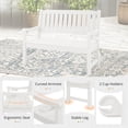 thumbnail image 3 of Dycanpo Outdoor Bench, 47” HDPS Bench with Armrest for Garden, Patio, Backyard, White, 3 of 10