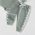 thumbnail image 3 of Splozh Baby Outfits Boy 3 6 12 18 Months Baby Boy Clothes Fall Winter Outfit Long Sleeve Sweatshirt and Stretch Pants 2Pcs Set,Green,6-12 Months, 3 of 5
