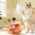 thumbnail image 4 of Juguete de poliuretano Roly dispensador de comida para gatos | Teaser interactivo de plumas con bolas de menta | Diseño de tambor plástico duradero | Verde, Rosa, Amarillo | 9,84 x 3,54 pulgadas, 4 of 6